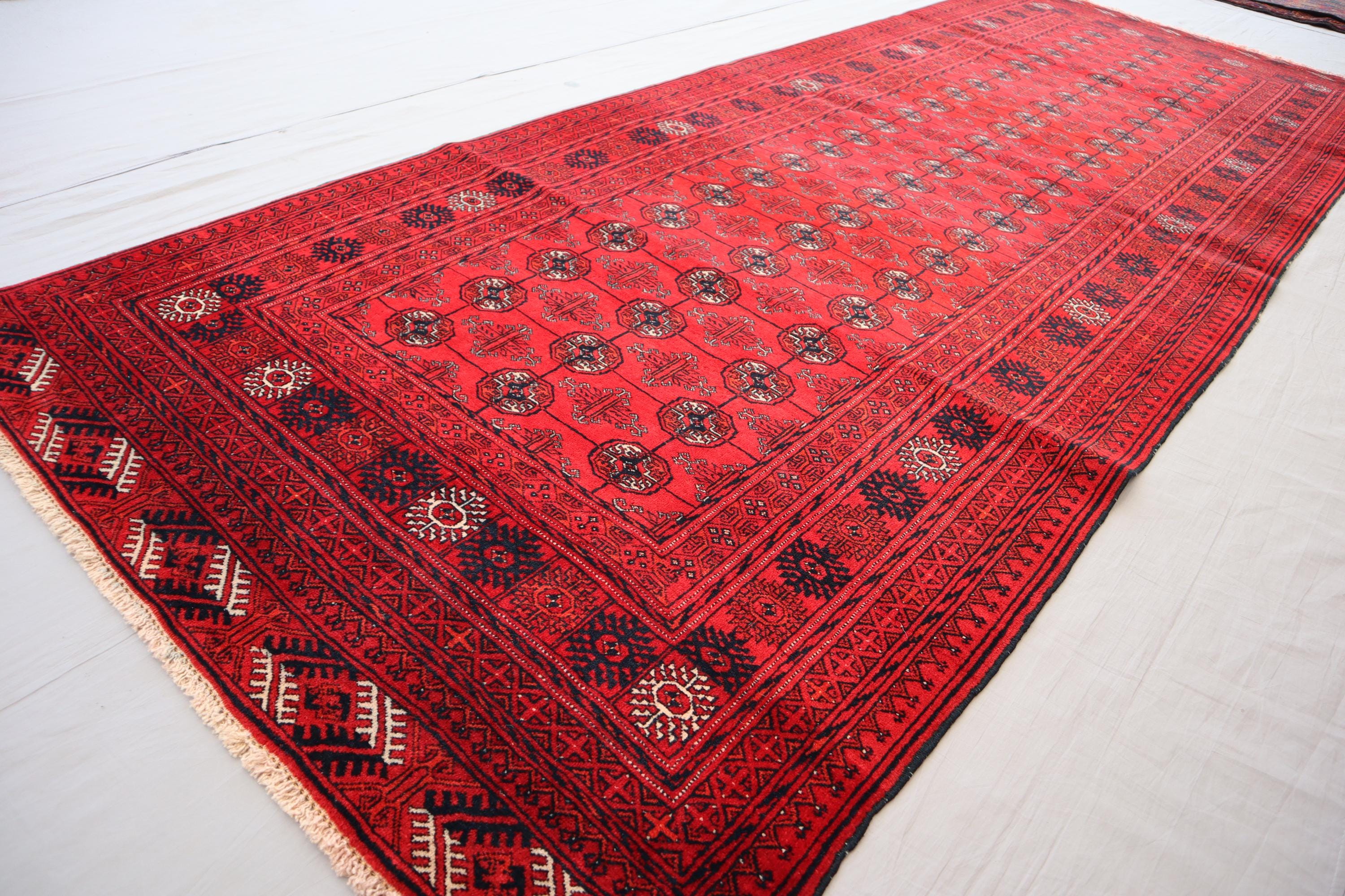 【vintage Rug】トルクメンラグ　トライバル　アフガン　幾何学模様　民族 vintage Rug】トルクメンラグ トライバル アフガン 幾何学模様 民族