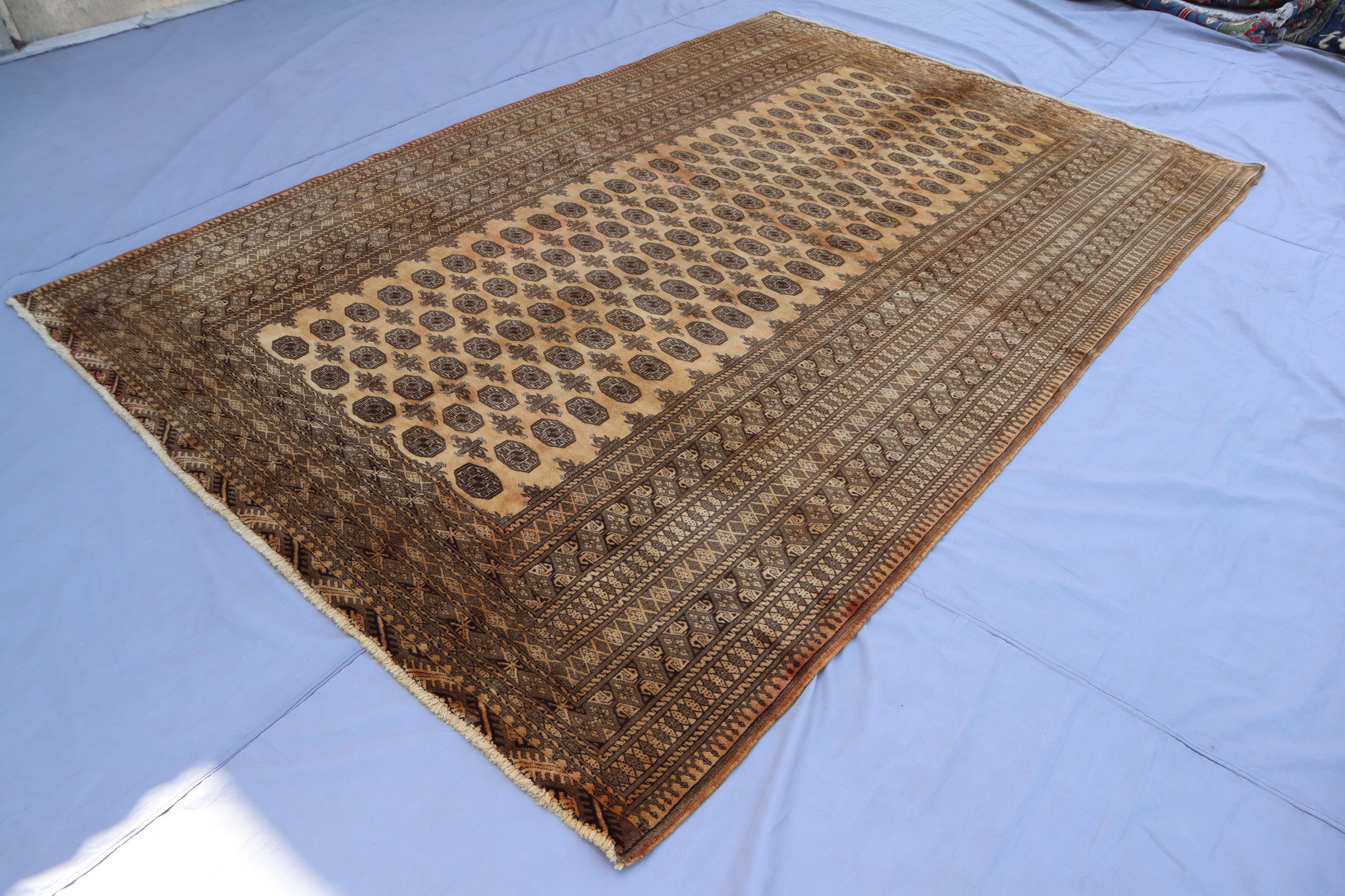 6'4x9'8フィートのヴィンテージラグ、アフガニスタンブハラ