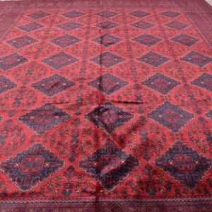 Large Afghan Carpet, SALE SALE High Quality, Handmade Afghan Turkmen Rug, Khamyab large red Area rug, Tribal rug, Living room rug Afghan rug