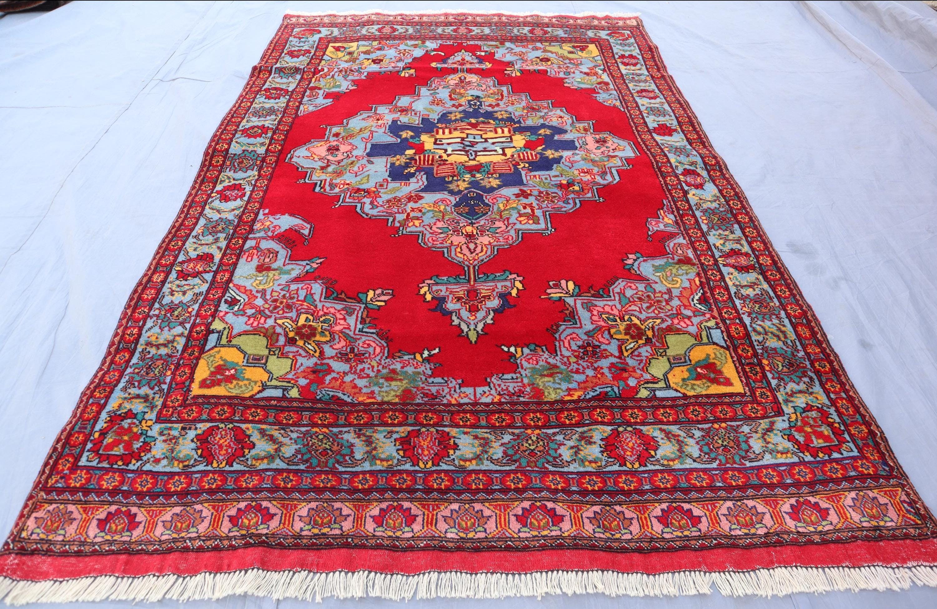 4'3x6'6 Ft Afghan Baluchi Rug, Vintage Geometric Handmade Soft