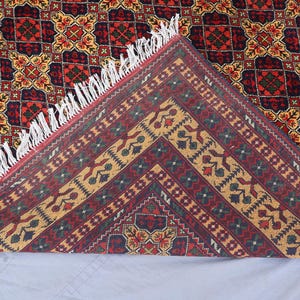 Large Afghan rug, 8x11 Ft, SPECIAL SALE, Top Quality Soft Pile 100 % Wool Handmade Rug, Natural veg dyes, Oriental Area Rug, Vintage Carpet image 11