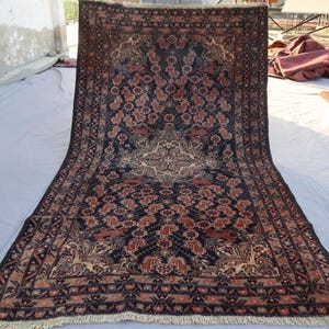 3&#39;7x6&#39;3 ft Baluchi Area Rug, Turkmen Tribal Vintage Faded Rug, Handmade Wool Rug, Oriental Afghan Geometric Rug, Bedroom Rug, Bedroom Carpet