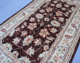 2'6x4'4フィートのアンティーク風色褪せたラグ、ハイパイルのソフトな