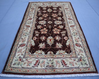 2'6x4'4フィートのアンティーク風色褪せたラグ、ハイパイルのソフトな