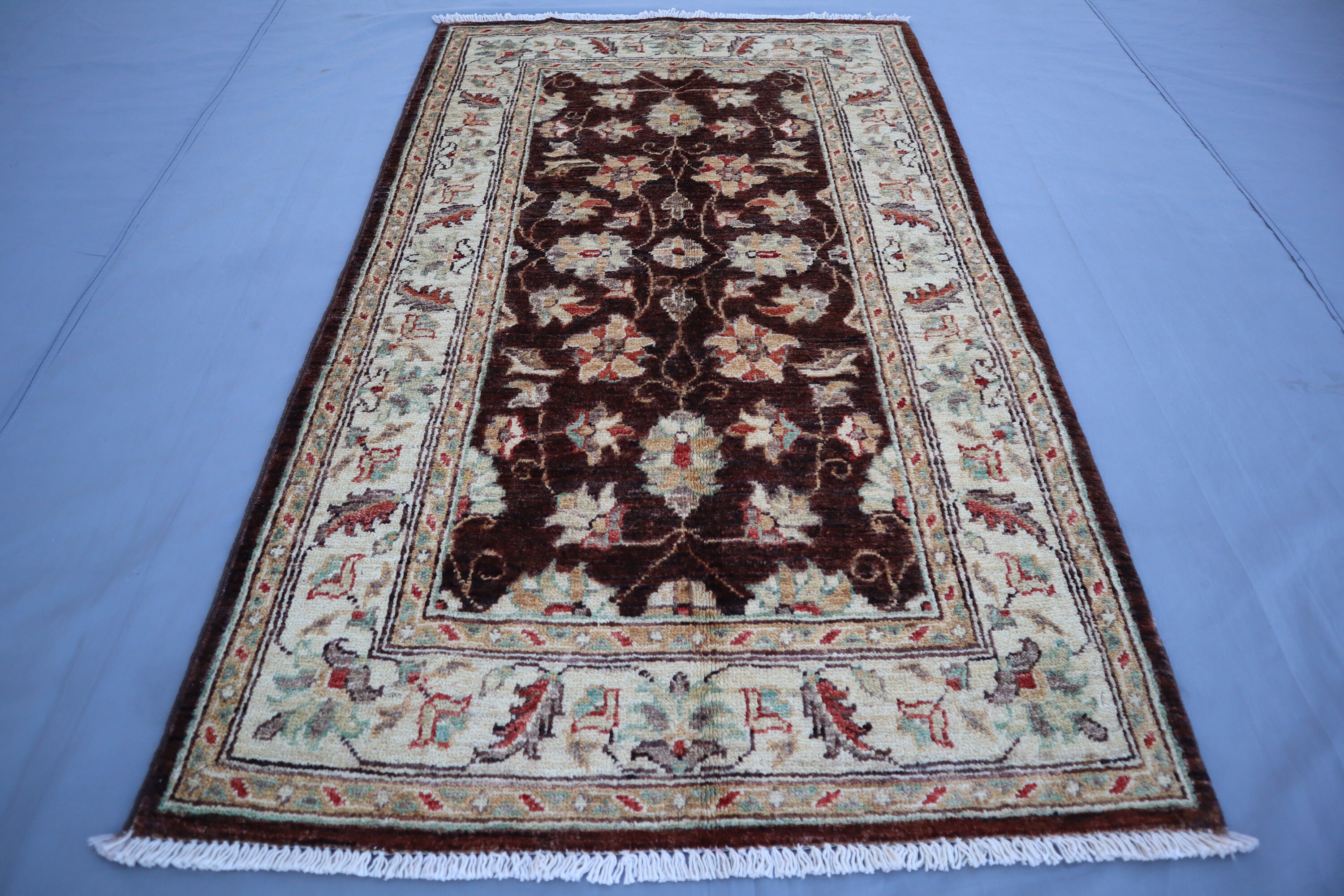 2'6x4'4フィートのアンティーク風色褪せたラグ、ハイパイルのソフトな