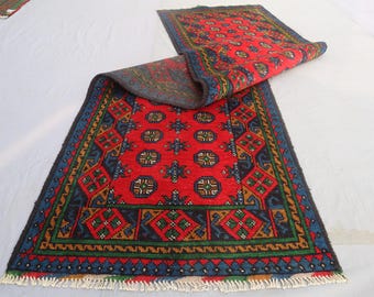 2'3x9'3フィートの長いアフガニスタンの高品質ウールの見事な手作り