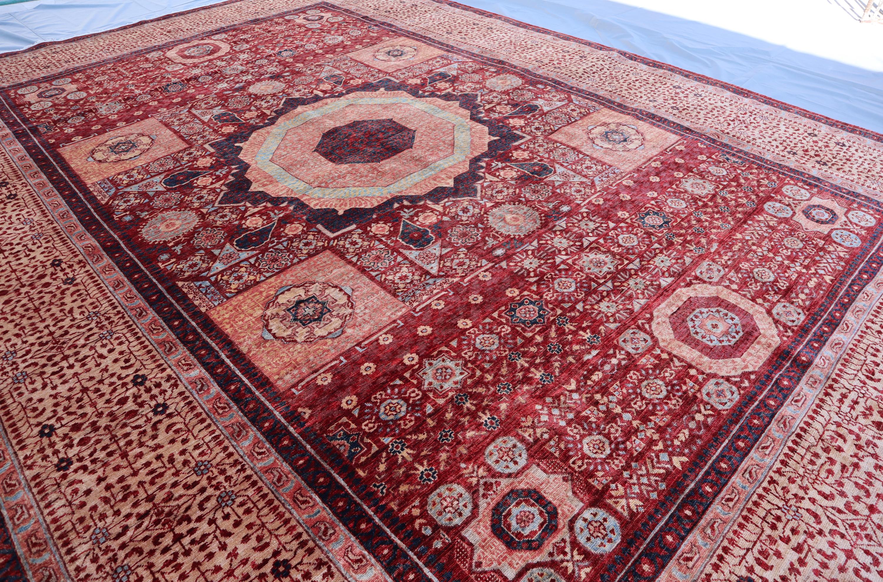 Large 10x14 Turkish Mamluk Rug Afghan Geometric Handmade Soft Wool Area ...