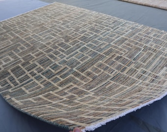 6x9 モダンギャッベラグ アフガンストライプデザイン ハンドメイド