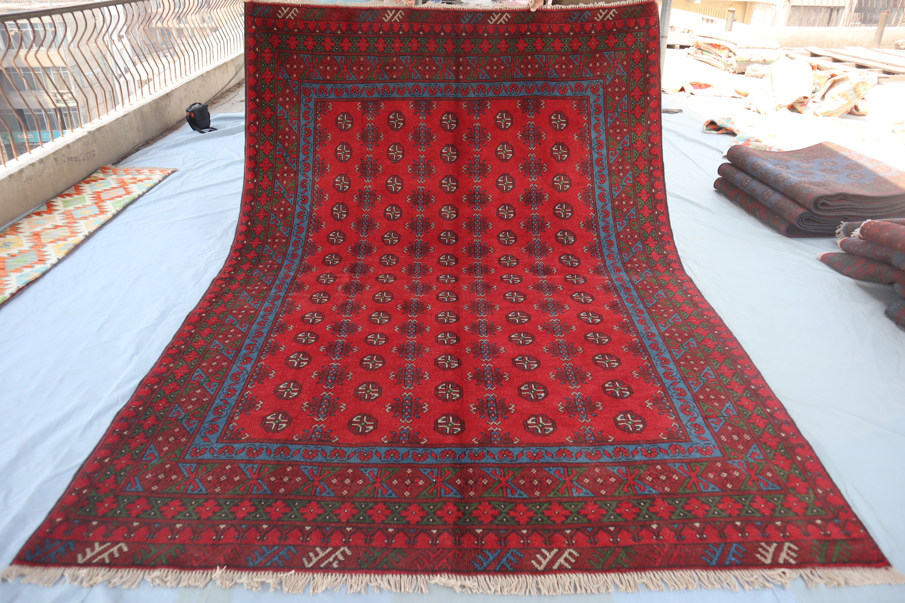 アフガニスタン製ヴィンテージラグ 6'8x9'7フィート/モウリ・ガル