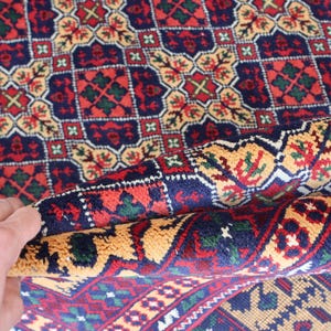 Large Afghan rug, 8x11 Ft, SPECIAL SALE, Top Quality Soft Pile 100 % Wool Handmade Rug, Natural veg dyes, Oriental Area Rug, Vintage Carpet image 12