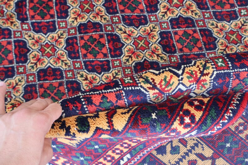 Large Afghan rug, 8x11 Ft, SPECIAL SALE, Top Quality Soft Pile 100 % Wool Handmade Rug, Natural veg dyes, Oriental Area Rug, Vintage Carpet image 12