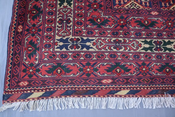 トルクメン アフガニスタン レッド ラグ/サイズ: 52x160cm... k5 トルクメン アフガニスタン レッド ラグ/サイズ: 52x160cm k5