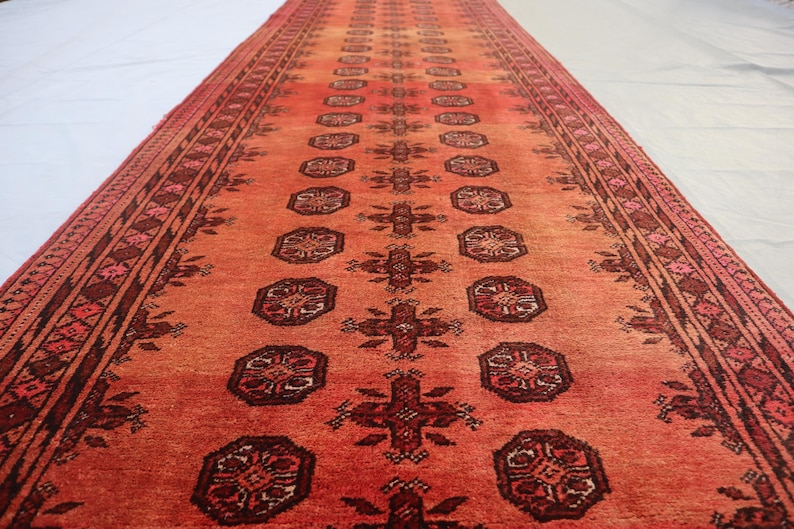 2'7x10'5 Ft Runner Rug, Turkmen Tekke Wool Handmade Oriental Rug