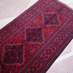 Afghan Runner, 10.0 x 2.9 Ft, Handmade Runner Rug, Hallway Runner Rug, Long Runner Rug,100 % Wool Runner Rug, Bokhara Runner Rug,Turkmen Rug