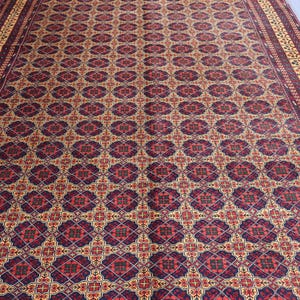 Large Afghan rug, 8x11 Ft, SPECIAL SALE, Top Quality Soft Pile 100 % Wool Handmade Rug, Natural veg dyes, Oriental Area Rug, Vintage Carpet image 3