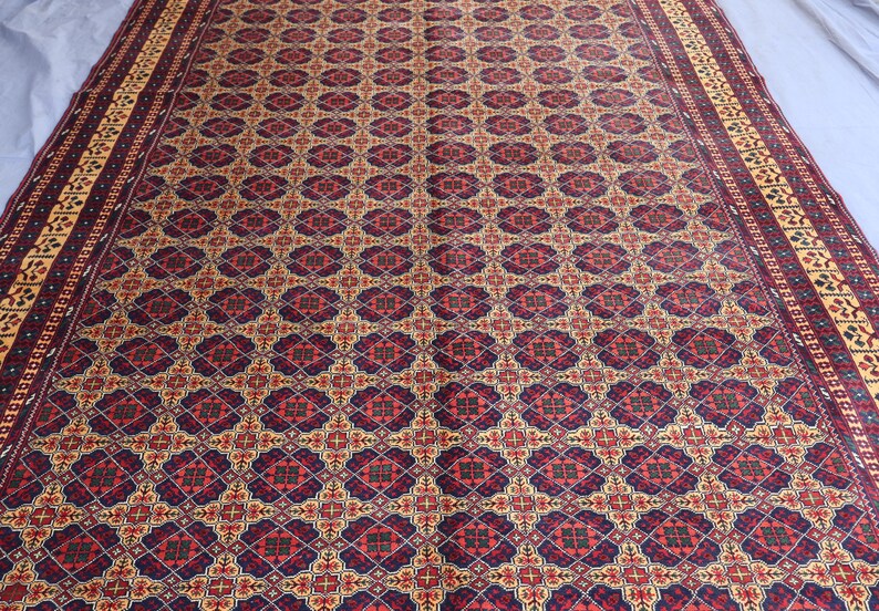 Large Afghan rug, 8x11 Ft, SPECIAL SALE, Top Quality Soft Pile 100 % Wool Handmade Rug, Natural veg dyes, Oriental Area Rug, Vintage Carpet image 3