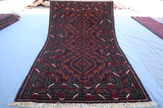 ヴィンテージラグ トルクメン165×101cm アフガニスタン産 トライバル