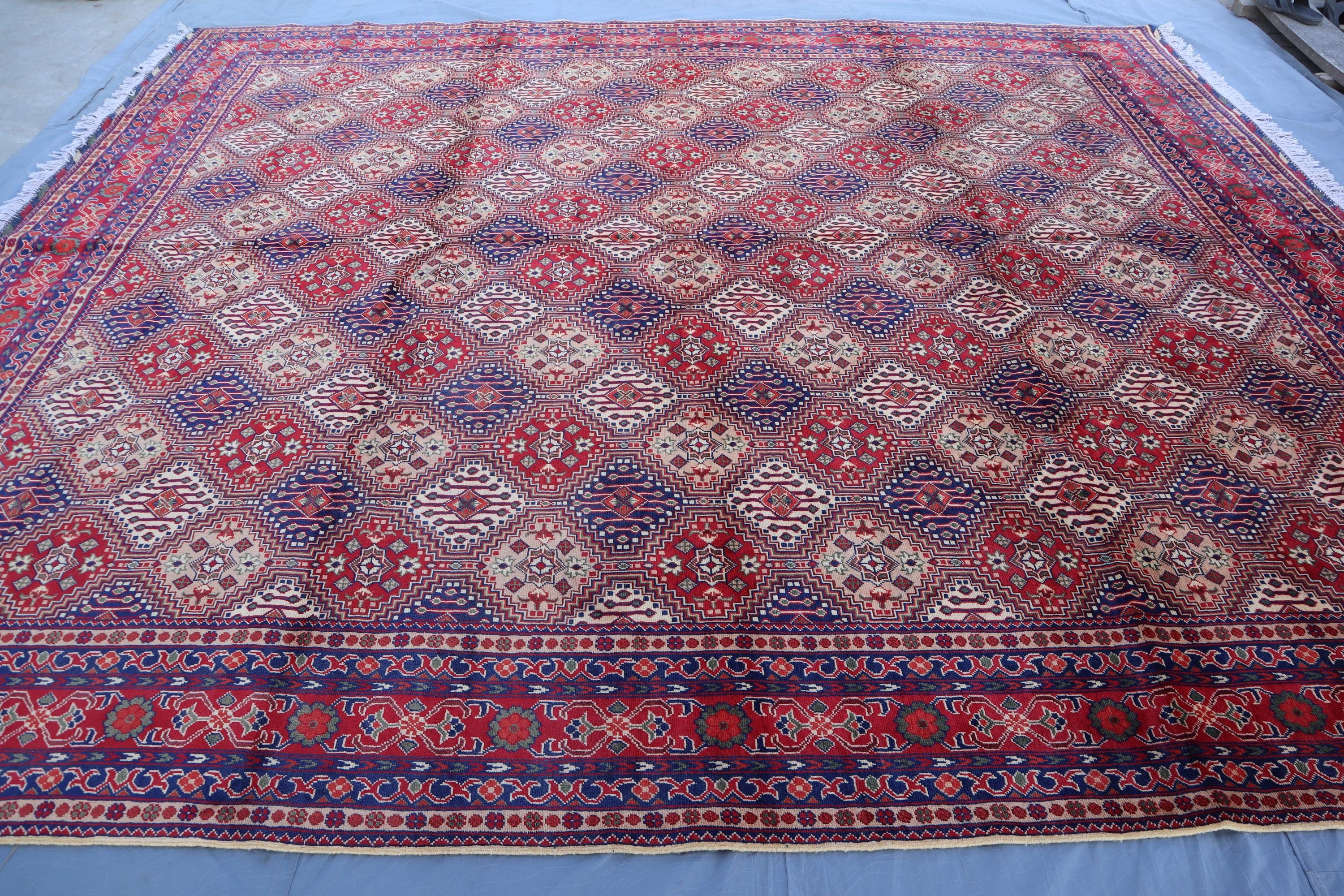 大型10 x 12フィートエリアラグ。上質なアフガニスタンハンドメイド