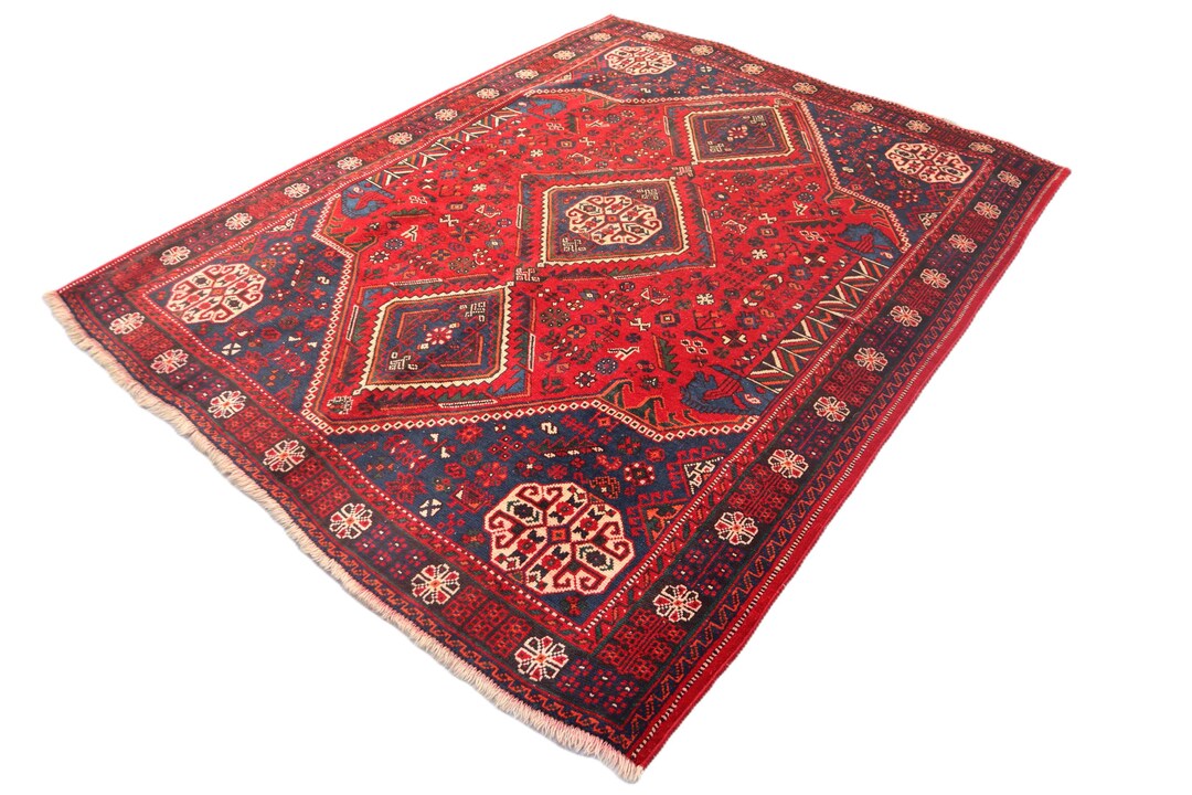 6x7 Rug 1950 Vintage Rug 6x7'6 Ft Afghan Hand Knotted Rug, Turkmen Caucasian ...