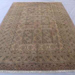 6'6x9 ft Terracotta Rug, Afghan Antique Rug, Handmade Wool Rug, Baluchi Yaqoob Khani Rug, High Pile Soft Rug, Bedroom Rug, Living Room Rug