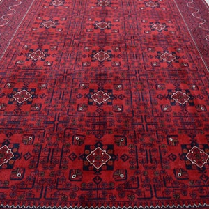 Tappeti afghani fatti a mano, grande tappeto tribale Bukhara afghano di alta qualità, tappeto Khamyab 100% lana annodato a mano turkmeno, tappeto kunduz da soggiorno