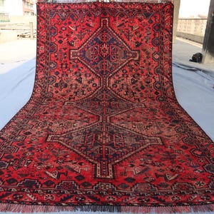 1920s Antique 5x9 ft Rug Afghan Handmade Low Pile Wool Rug, Vintage Turkmen Old Faded Red Rug, Collectors Piece Caucasian Rug, Kitchen Rug