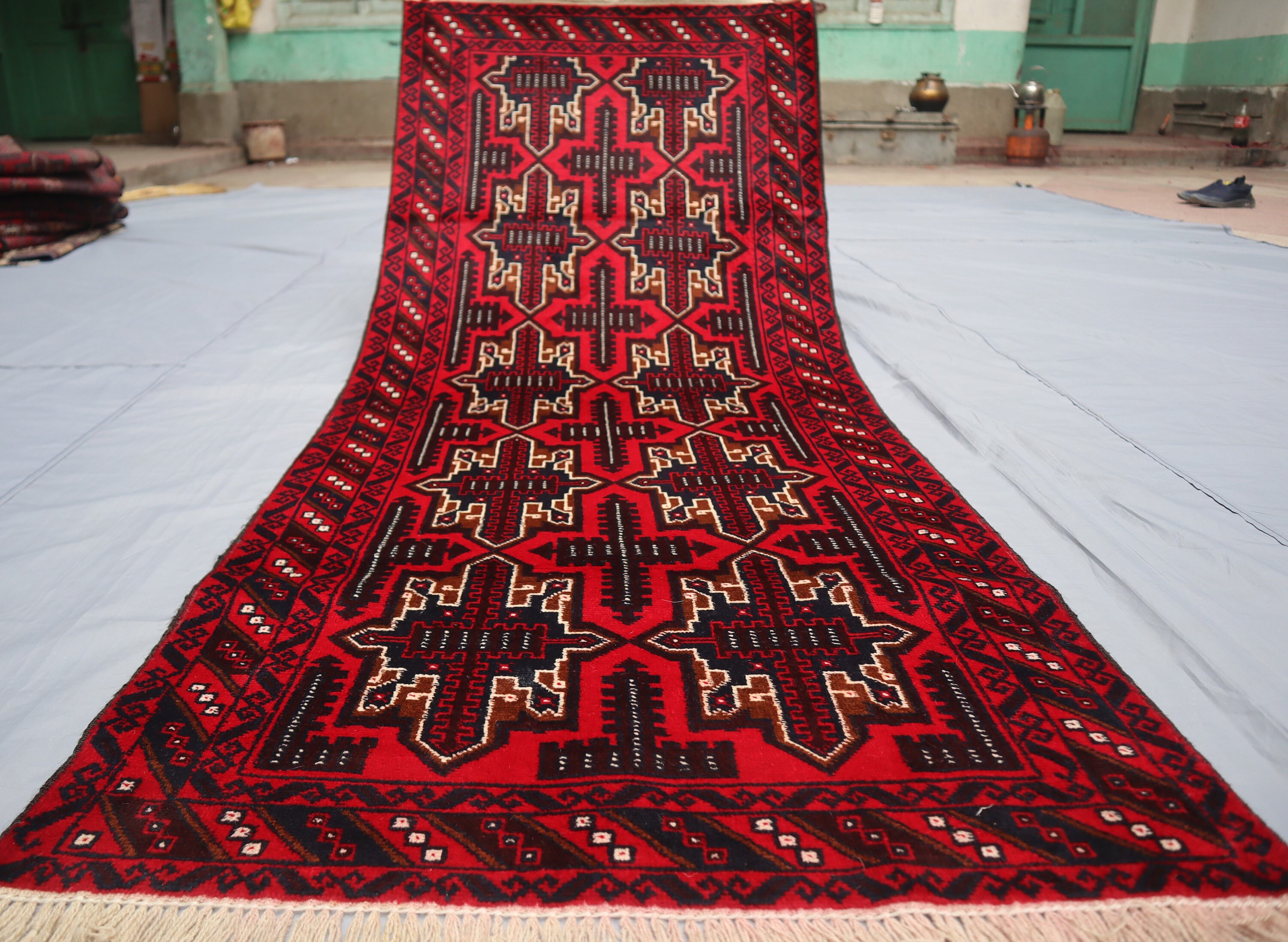 80's Vintage rug】190×111cm アフガン トルクメン 1980年代の