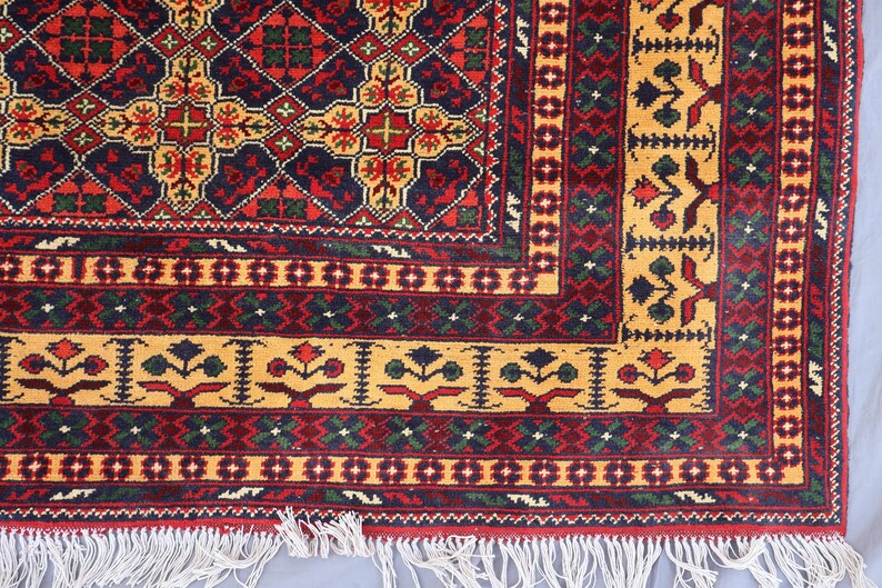 Large Afghan rug, 8x11 Ft, SPECIAL SALE, Top Quality Soft Pile 100 % Wool Handmade Rug, Natural veg dyes, Oriental Area Rug, Vintage Carpet image 4