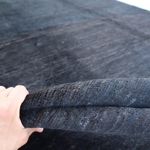 6&#39;5x9&#39;7 Gabbeh Area Rug - Black Modern Afghan Hand knotted Natural Dyes Soft Wool Rug - Rugs for living room- Bedroom rug- Oriental Boho Rug