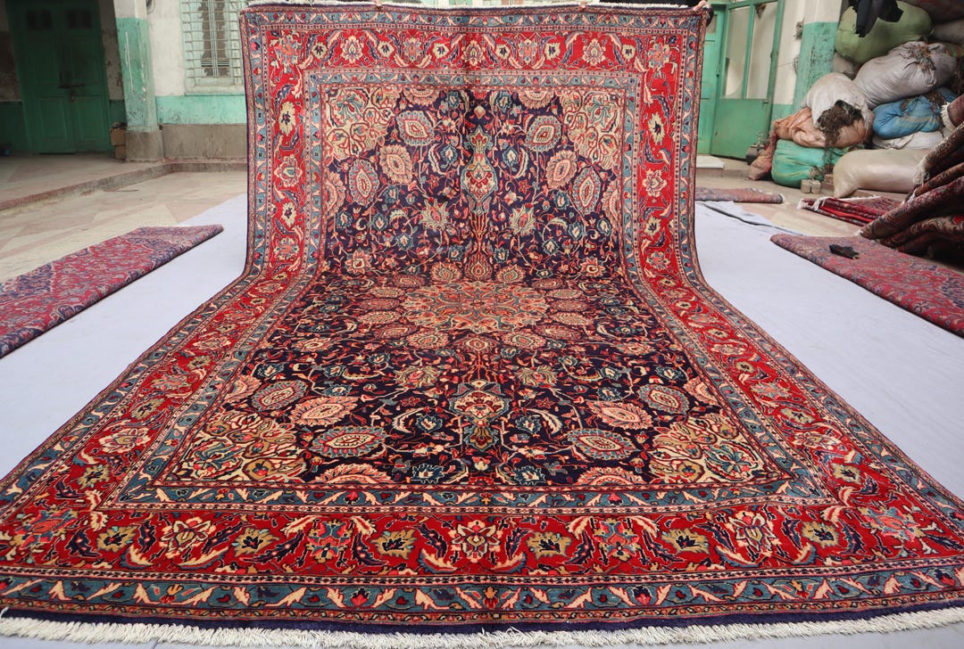 7x12 Rug 7x12 Ft Large Afghan Rug Handmade Area Rug, High Pile Soft Wool Rug ...