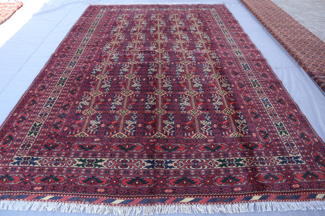 トルクメン アフガニスタン レッド ラグ/サイズ: 52x160cm k5