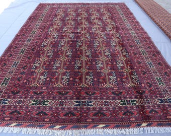 6'5x9'8フィートのハンドメイドアフガンラグ、トルクメン