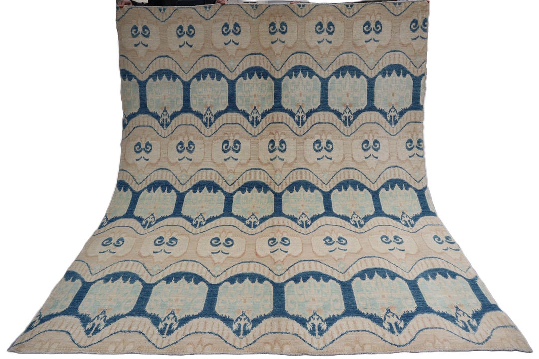 6x7 Rug 6'6x7'8 Beige Turkmen Rug, Afghan Handmade Wool Area Rug, Oriental ...