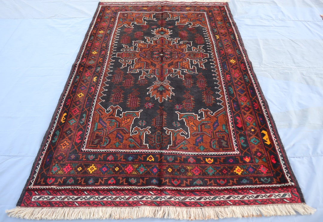 ブルガリア♪上質ウール長毛ビンテージラグ アフガニスタン トルクメン