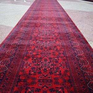 20 Feet, Runner Rug, 19.8 x 2.8 Ft, Handmade Long Runner, Hand-knotted Soft Wool, Afghan Tribal Bokhara rug, Oriental Long Hallway Runner