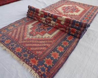 Alfombra Kilim estrecha de 2,7 m, afgana, hecha a mano, de lana, con tintes vegetales auténticos, color rojo turcomano, para cocina, pasillo de 0,73 m x 2,45 m