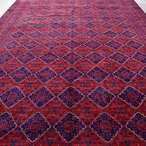 Afghan Rug, Large Area rug, CUSTOM SIZE, Top Quality Oriental Tribal Handmade Turkmen Bukhara Rug, Living Room Rug ,Area Rug, Oriental Rug