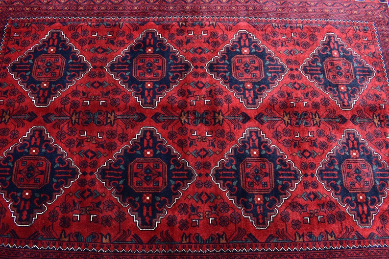 Afghan Rugs, Custom Size, High Quality Wool Red Handmade Afghan Bukhara ...