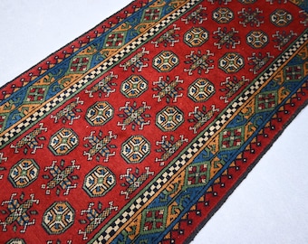 2'3x9'3フィートの長いアフガニスタンの高品質ウールの見事な手作り