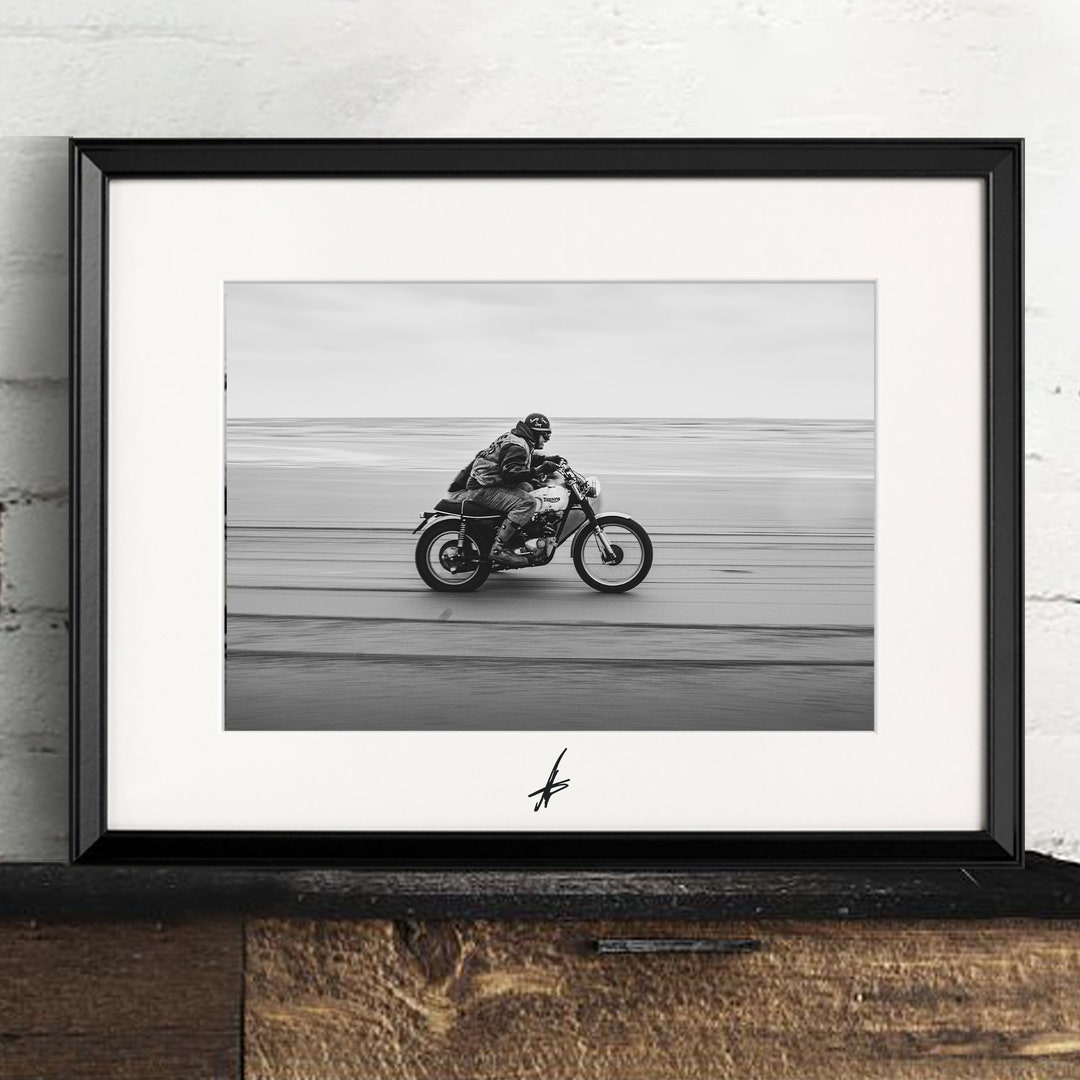 Black and White Beach Race Print Signed Numbered by - Etsy
