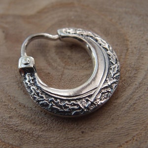 Sterling silver ukrainian cossack hoop earring