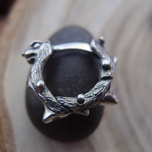 Griffin Sterling Silber Hoop Ohrring 0.4 inch handkratzt in der Ukraine