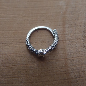 Cartilage Single Hoop Earring Sterling silver forged hinge 10mm (0.4inch)  Cartilage Piercing