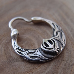Sikh Khanda sterling silver hoop earring Handcrafted in Ukraine