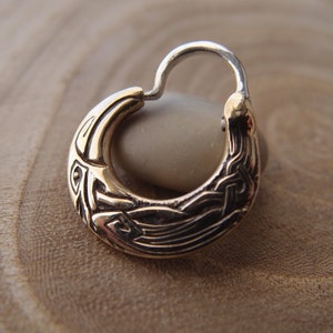 Odin&#39;s Raven Bronze Hoop viking earring for men men&#39;s handmade earring Huginn и Muninn