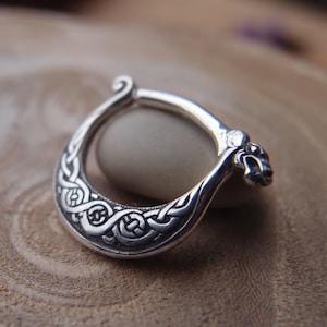 Anillo de septum Viking Drakkar: Piercing nórdico de plata de ley