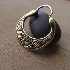 Alatyr star bronze pagan hoop cossack earring ancient slavic pagan jewelry