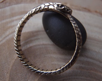 Jormungandr Bronze Ouroboros Snake Unisex Band Ring Custom Size