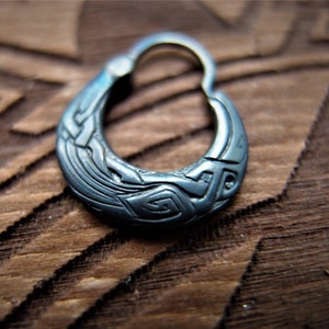 Odin Raven Black Sterling silver Single hoop earring