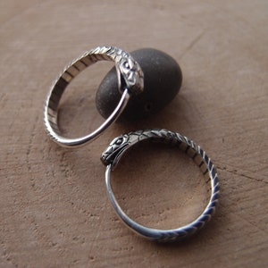 Ouroboros snake silver Hoop Earrings Pair 20mm-0.8 inch Sterling Silver Earring handcrafted in Ukraine